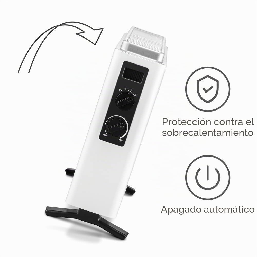 TROTEC Convector TCH 21 E | Calentador | Calentador eléctrico | Radiador plano | 3 niveles de calefacción (800 W / 1.200 W / 2.000 W)