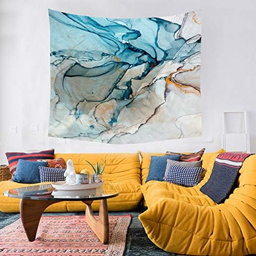 Miniatura 2 de HGOD DESIGNS Tapiz de mármol para colgar en la pared, abstracto, colorido, azul, pintura de mármol, tapiz decorativo de pared para hombres, mujeres,