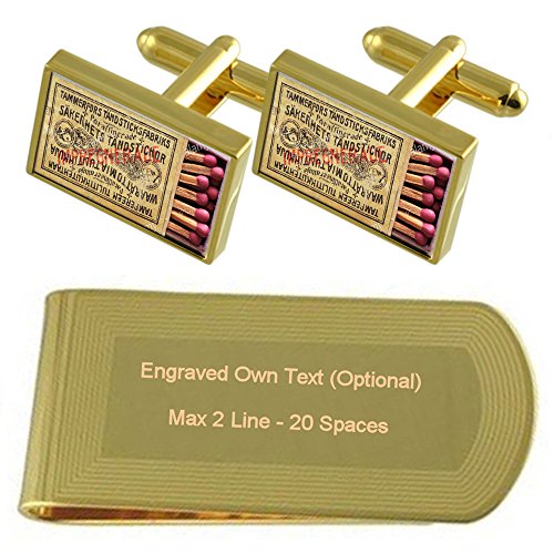 Gemelos de oro y clip de billetes set de regalo con grabado