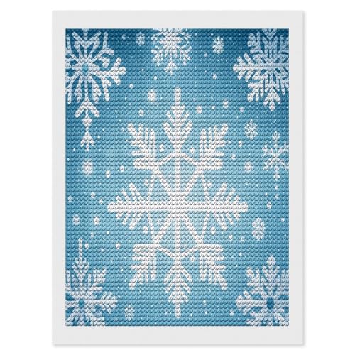 Peinture diamant flocon de neige pour décoration murale salon hiver