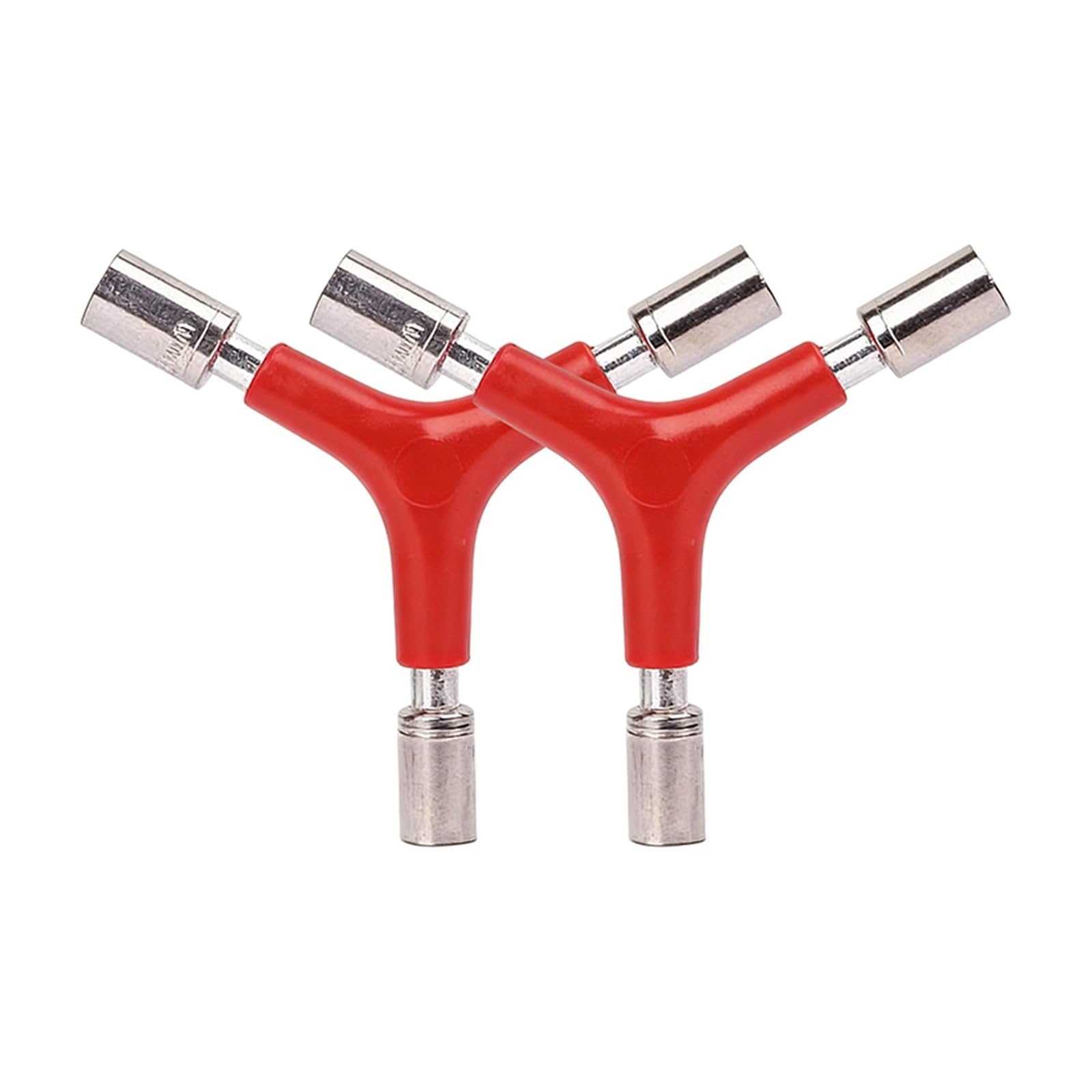 TOOLNOX Y Shaped Three Way Socket Wrench 1/2/3 PCS Trigeminal Hexagon Spanner 3 Way Y-Type Portable Bicycle Repair Tools Cycling Road Mountain Accessories(Red-Silver-2pcs)