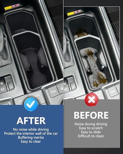Image of Cup Holder Inserts for Toyota Grand Highlander Accessories 2026 2025 2024, Non-Slip TPE Center Console Protector Organizer to Prevent Spills & Scratches for 2025 2026 Grand Highlander Hybrid