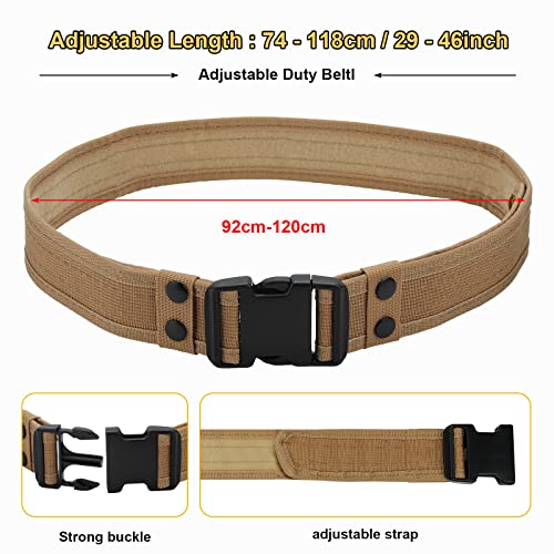 KEESIN 10 in 1 Utility Tactical Belt Multifunktionale Outdoor-Gürteltasche Patrouillenausrüstung für die Polizeiwache Sicherheitsjagd mit 9 Komponentenbeuteln(Khaki)