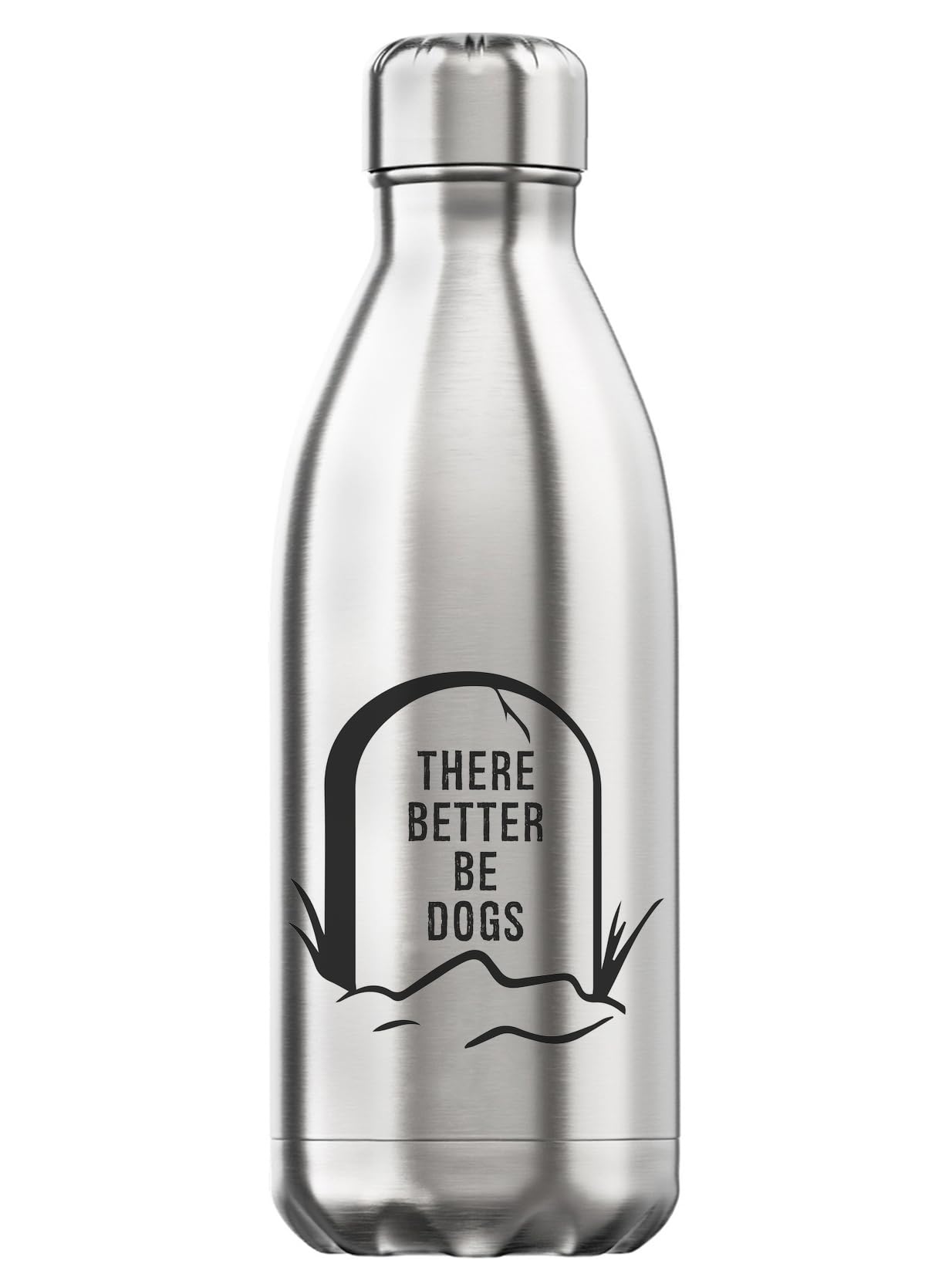 Botella térmica de 350 ml de acero inoxidable: termo plateado portátil sin BPA con diseño
