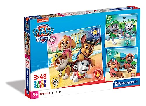 Clementoni - Puzzle per Bambini 3x48 Pezzi Supercolor, per Bambini 5+ Anni, Illustrazioni Puffi, Idea Regalo, Made in Italy, 32x22 cm, 25792 - Giochi e Prodotti per l'Età Evolutiva