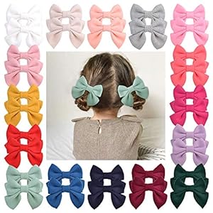 32PCS/16Colors 3.5 Inches Baby Girls Hair Bows Clips Alligator Clips Felt Woolen Hair Barrettes Hair Accessories for Toddlers Infants Kids and Little Girls