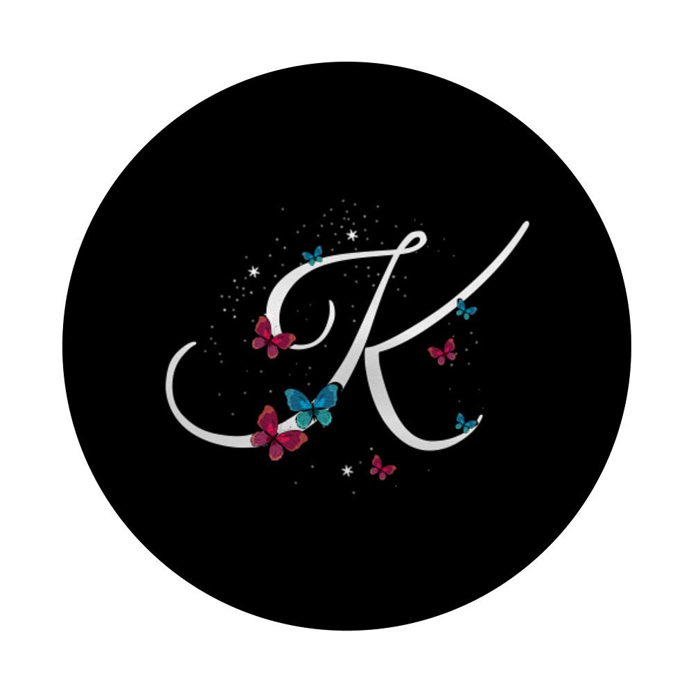 Amazon.com: Romantic Butterfly Initial Letter K Pink And Blue