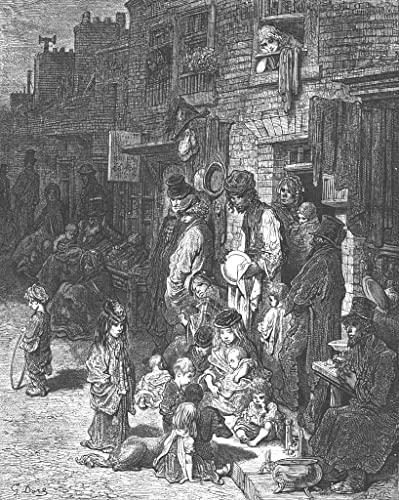 Cuadro en lienzo Wentworth Street de Gustave Doré, arte de alta calidad de 60x90cm para el hogar