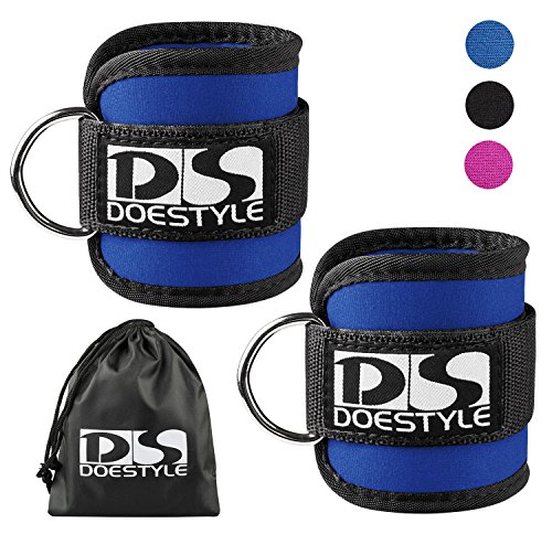 Doestyle Ankle Straps, Adjustable Fit Ankle Cuff Strap for Gym Cable Machine Workouts with Durable Cuffs for Ab, Leg & Butt Weight Exercises Men & Women Fitness (Pack of 2)