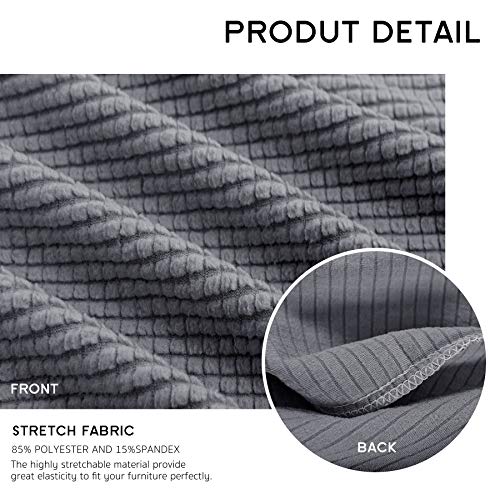 Hokway Stretch Couch Cushion Slipcovers Reversible Cushion Protector Slipcovers Sofa Cushion Protector Covers(Light Grey, Medium) #TOP1