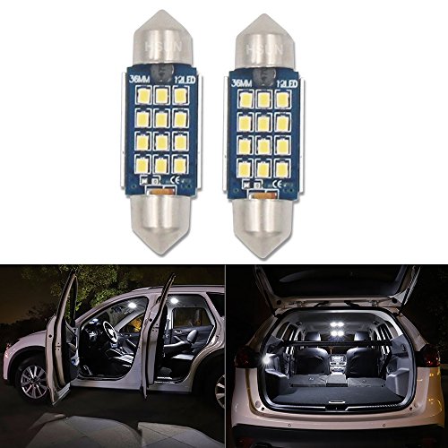HSUN 36MM Bombilla LED Festoon C5W 6000K Blanco 2 Pack miniatura 1
