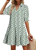 Dokotoo Boho Dresses for Women Graduation Dress 2026 Spring Summer Casual Dress Mini Womens Dresses Vacation Resort Wear Texture Women's Clothing Fashion Beach Plus Size Clothes Green