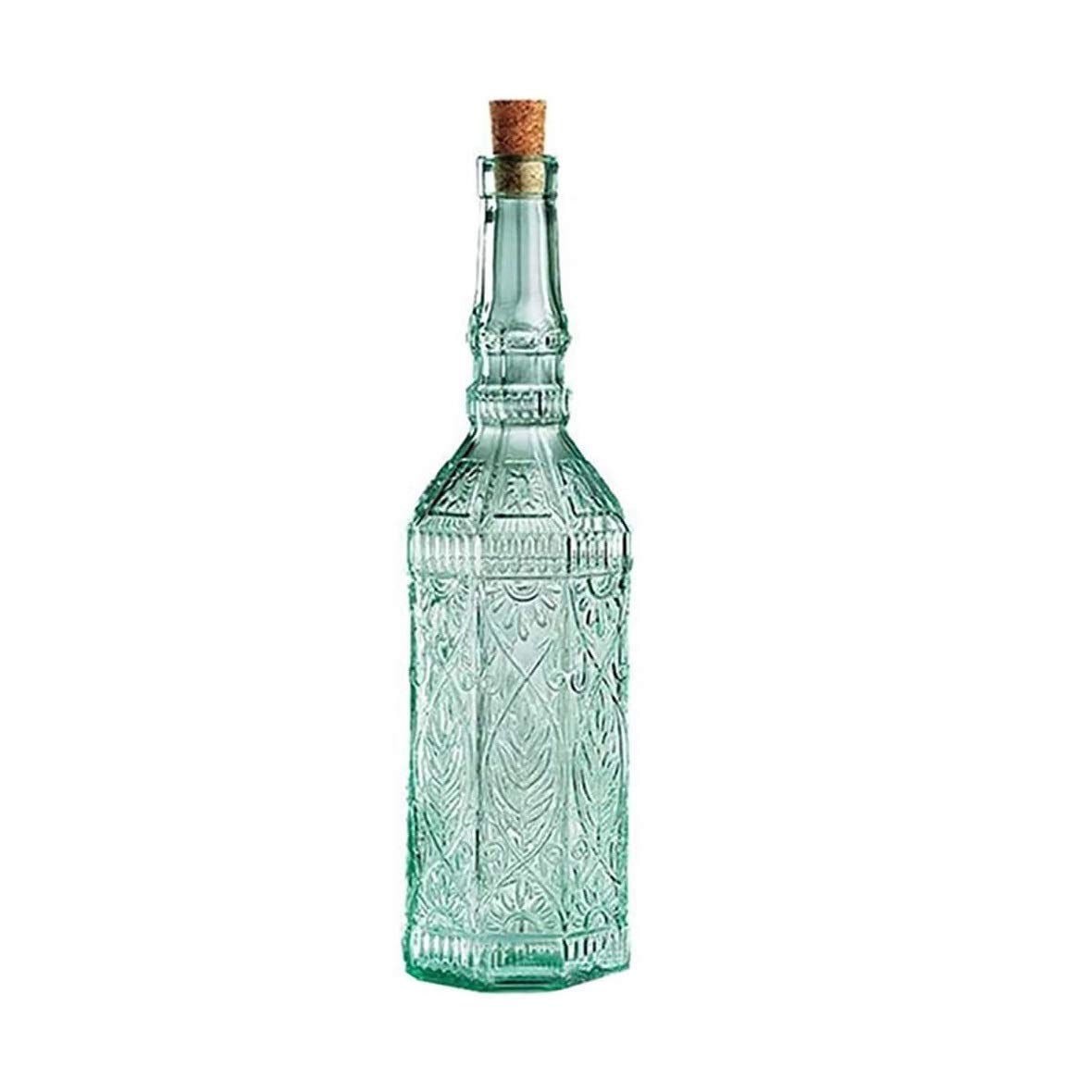 Bottiglia Olio Oliera Salvagoccia Bottiglia di Vetro A Olio D'oliva con Disegno del Modello di Fiore, Contenitore Condimento A Perdita, Vetro in Vetro Senza Piombo (Size : 500ml)