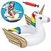 BESLIME Hinchable Unicornio Unicornio Anillo De Natación, Conveniente para la Fiesta Piscina de Playa de Verano Adultos y Niños, 60cm. con Tubo Inflable