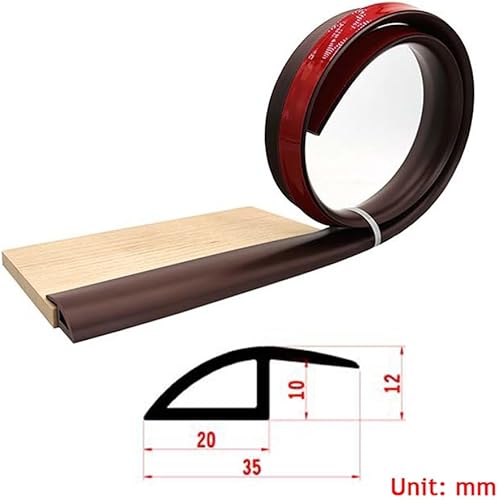 Miniatura 6 de KADEUX Reductor de umbral de PVC de alfombra a piso, tira de transición de piso de diferencia de altura de 0.315-0.394 in, tira de umbral