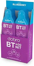 BT 400 Nitrato, Dobro, Gel de Carboidrato, 400mg de Nitrato Natural com Carboidratos, Sabor Blueberry - 10 sachês de 30g