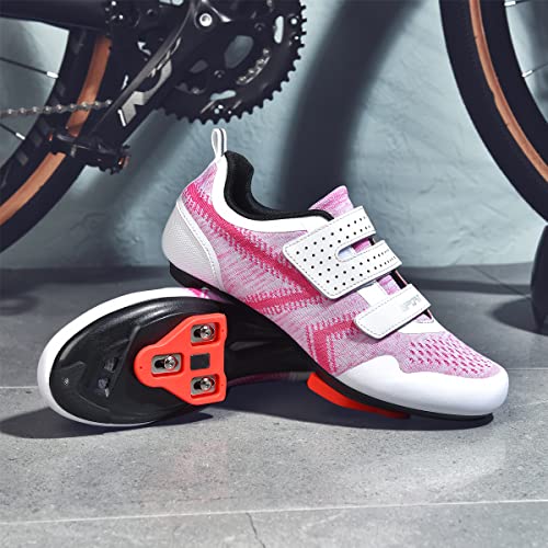 Image of Unisex Cycling Shoes Compatible with Peloton Indoor Riding Road Bicycle with Delta Cleats Outdoor Pedal Bike Shoes