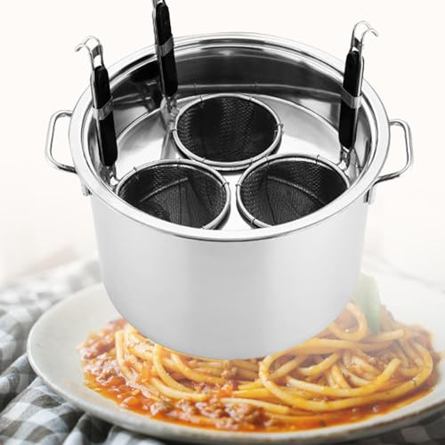 Cuiseur à pâtes en acier inoxydable avec 3 à 5 inserts paniers pour cuisine