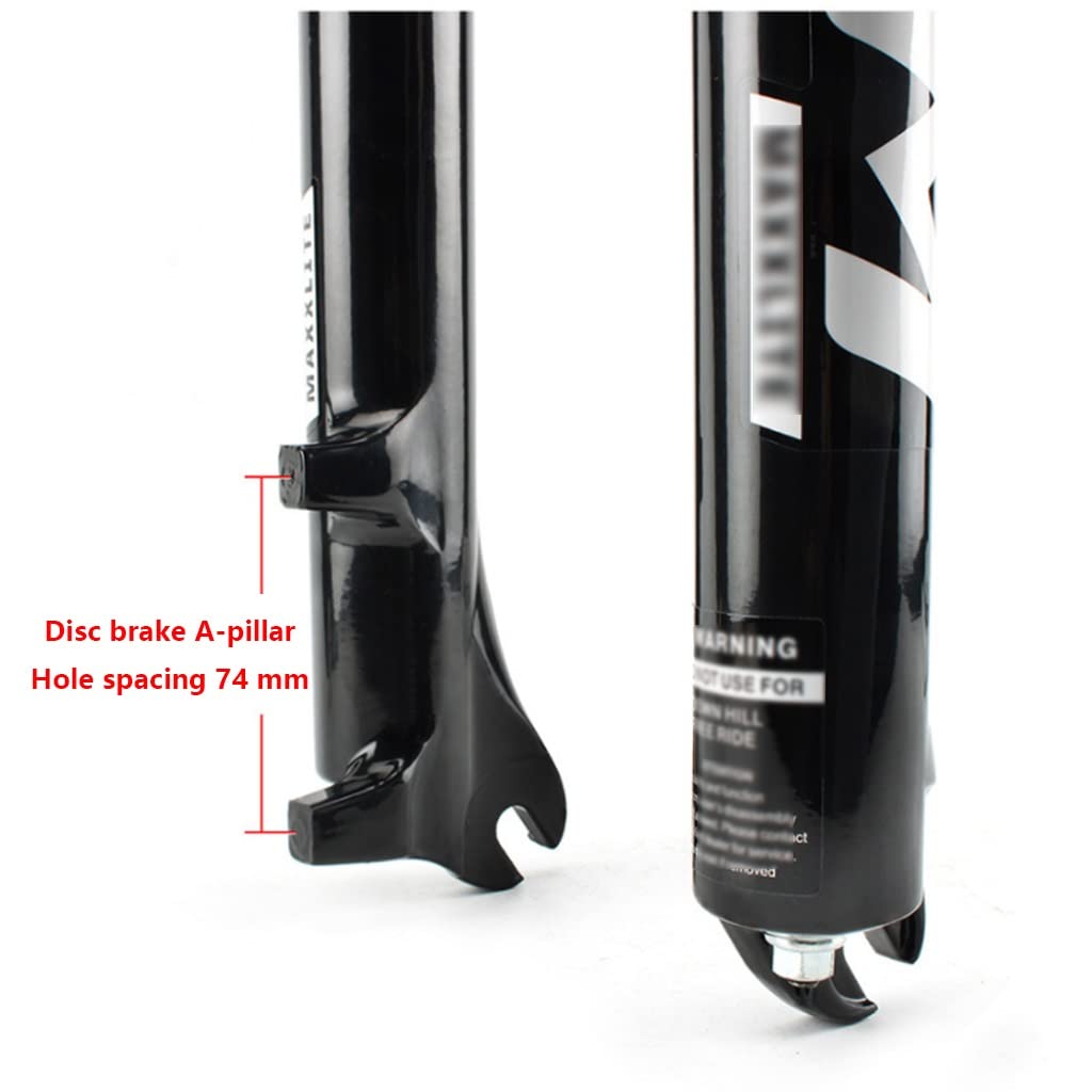 Fourche Suspendue VTT 29 Pouces, Blocage Manuel/à Distance, Ressort hydraulique, Compatible VTT XC, Freins à Disque, Tube Droit 1 1/8", axe QR, débattement 9 mm, 100 mm