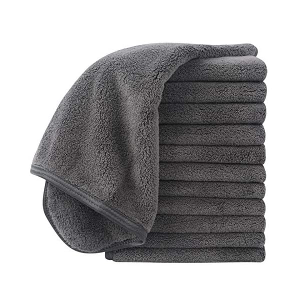 Sinland-Microfiber-Face-Cloths-for-Bath-Reusable-Makeup-Remover-Cloth-Ultra-Soft-and-Absorbent-Washcloths-for-Baby-12Inch-x-12Inch-12pack-Grey SINLAND Microfiber Face Cloths Reusable Makeup Remover Washcloths Super Soft and Absorbent Fingertip Face Towels for Sensitive Skin Women 12 x 12 Inch 12 Pack Grey