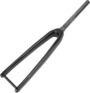 Upgrade Carbon Fiber Front Fork for Road Cycling with Adjustable Bounce Back Speed, 100x12mm Thru Axle, 45mm Offset, Compatible with 32C Outer Tire