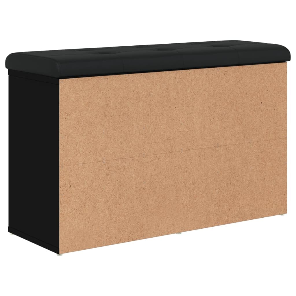 vidaXL Zapatero Madera de ingeniería Negro 82x32x50 cm
