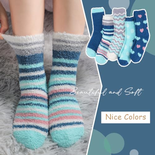 Image of floconssy Fuzzy Socks for Women, Fall Fluffy Slipper Socks, Cozy Home Socks