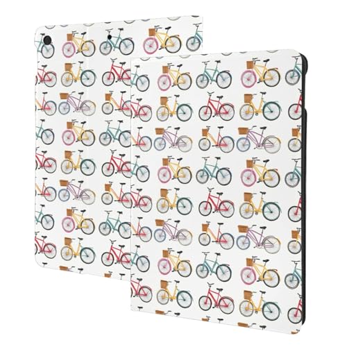 Étui pour tablette avec veille automatique pour iPad 9/8/7 imprimé vélo