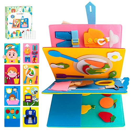 Leacckl Busy Board Montessori per i Più Piccoli, Scheda attività per la scuola materna per 1-5 anni, Giocattoli...