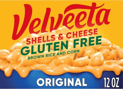 Image of Velveeta Gluten Free Shells and Cheese, Brown Rice and Corn Pasta, 1 Box, for Easy Dinner or Dinner Sides, Original Flavor, Made with Real Cheese, 12 oz (Pack of 12)
