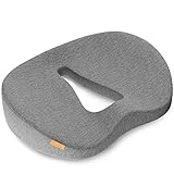 Ergonomischer Sitzring Steißbein - Bequemes Donut-Kissen aus Memory Foam, Formstabil, Perfekte Härte - Premium Steißbeinkissen für Entspanntes Sitzen - Modernes Sitzkissen mit Loch by DYNMC YOU - Grau