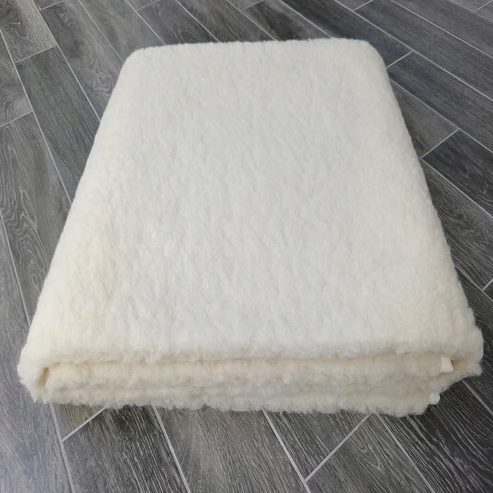 Merino Matratzenschoner mit 4 Eckgummis 180x200 cm Matratzen Topper Matratzenauflage 100% Natürliche Merinowolle Woolmark Oeko-Tex