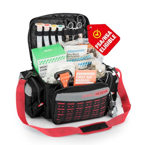 RHINO RESCUE Fully-Stocked First Aid Kit (Black)