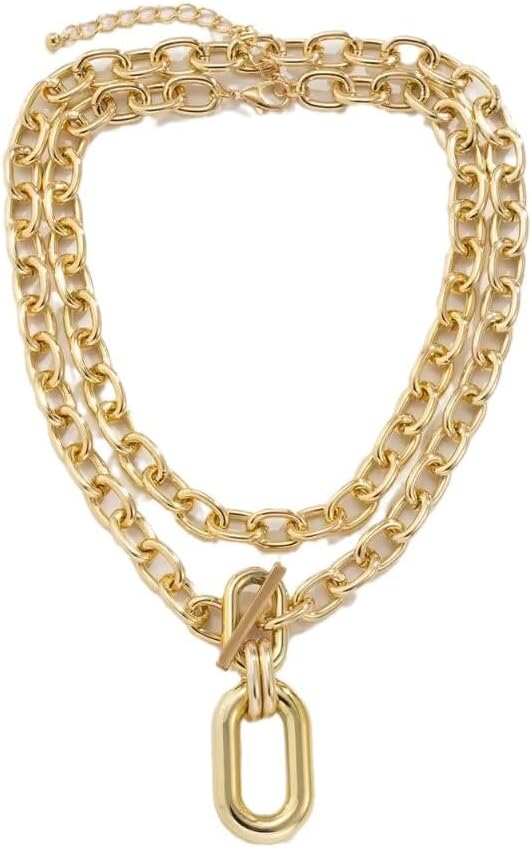 ZMANYIJEW Boho Chunky Choker Necklace Gold Chunky Statement Necklace Gold Cuban Link Chain Chunky Chain Necklace Gold Statement Necklace for Women - Image 7