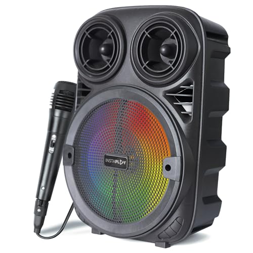 INSTAPLAY BLAST400 Party Speaker (Black) | 20W Wireless Bluetooth Speakers | USB, AUX, Karaoke & Wired Mic | Up to 4hrs Playtime | Home Theatre with Multicolor RGB Lights | for Laptop, Pc & Mobile (B0CQTQ69K2) Amazon Price History, Amazon Price Tracker