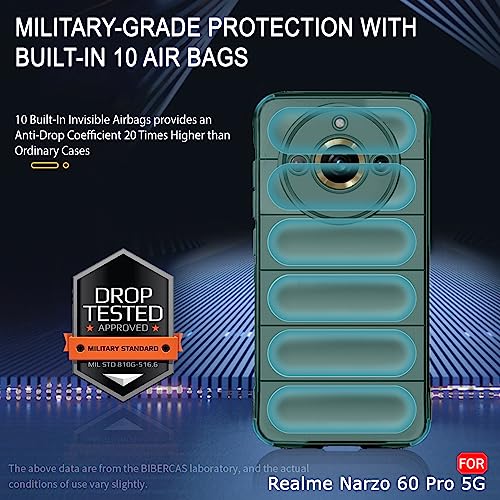 Image of TheGiftKart Liquid Silicon Back Cover Case for Realme Narzo 60 Pro 5G | Shockproof Military Grade Protection | Micro-Fibre Cloth On Inner Side | Anti-Slip Grip Realme Narzo 60 Pro Back Cover (Green)