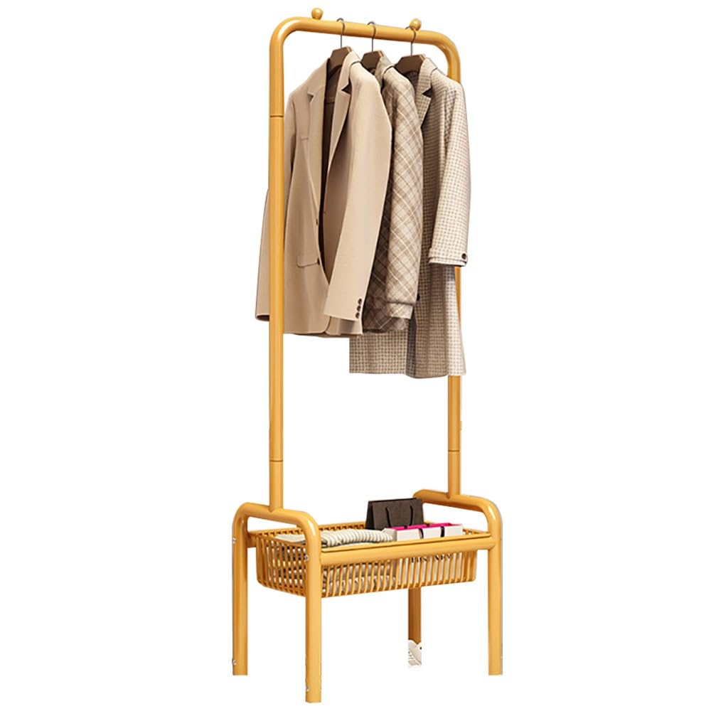 Porte-manteau en métal de 60 à 120 cm avec étagère de rangement pour chambre