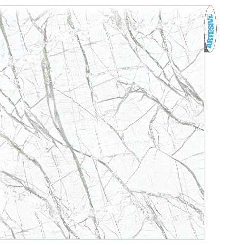 ARTESIVE ST-09 Carrara Blanco Mate Ancho 90 cm x 2,5 MT. Película Adhesiva mármol