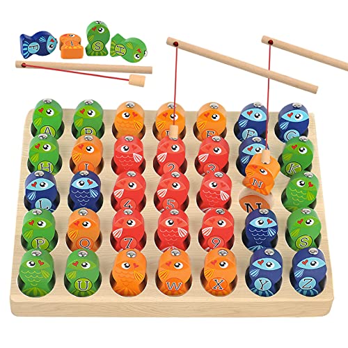 Toddler Learning Educational Toys For 2 3 4 5 Year Old Boys Girls Wooden Magnetic Fishing Kids Toys Games Letters Abc Numbers Alphabet Puzzle Montessori Toys For Ages 2+ Stem Preschool Education Gifts #TOP3