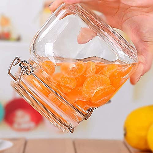 Image of 500 ml Glass Jars with Airtight Lids Wide Mouth Storage Jars With Buckle Lid for Preserving Decorating Canning Jar Dry Food Storage Pasta Spice Beans Flour Set of 1