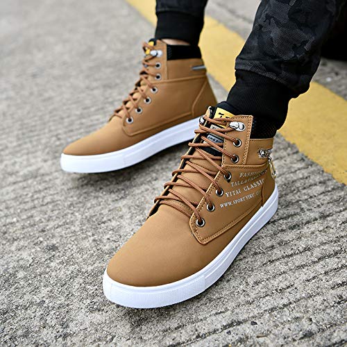 tazimall Men's High Top Sneakers Casual Skate Shoes Lace Up Walking Shoes3