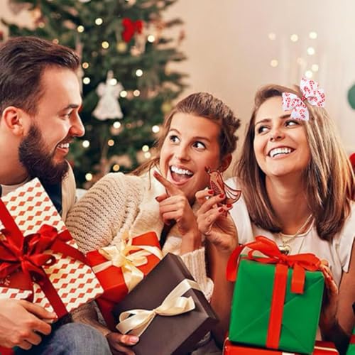 Pinzas para el cabello con diseño de bastón de caramelo de Navidad, lazos con clip de aligátor para niñas, adolescentes, bebés y mujeres miniatura 7