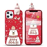 Yoedge Funda para Huawei P8 Lite 2017 / P9 Lite 2017 5,2', Navidad Carcasa Silicona Rojo con Dibujos Animados 3D Doll Toy, Suave Fina Antigolpes TPU Protector Case Cover Movil, Oso Polar 1