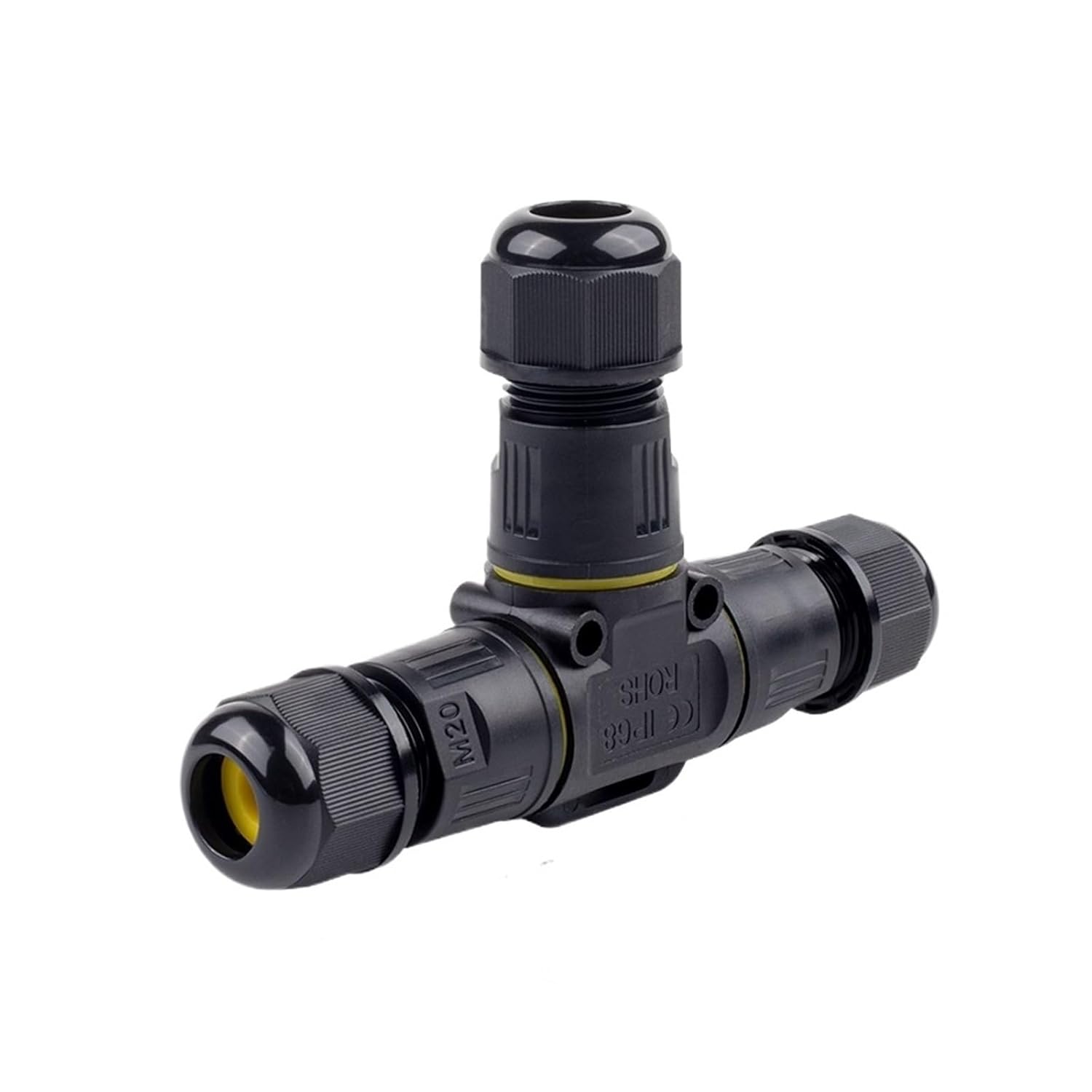 IP68 T Shape Outdoor Waterproof Connector 2/3Pin Wire Connectors Quick Push-in Terminals Connect Electric Junction Box(M20-3T(5-8mm))
