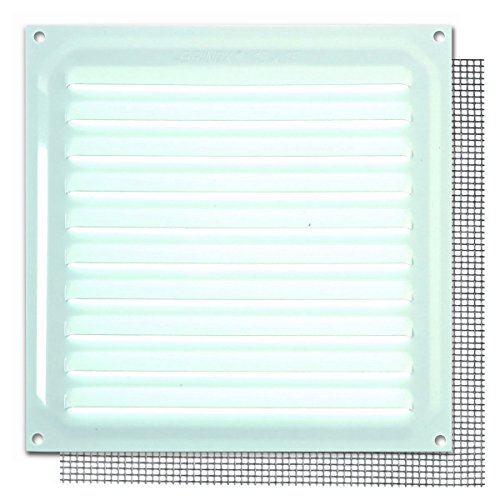 Brinox B73010D - Rejilla con mosquitera (15 x 15 cm) color lacado blanco Cover