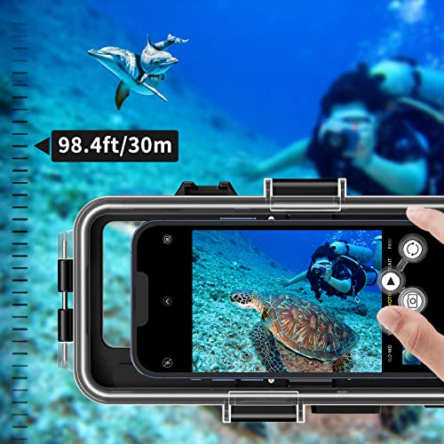 Diving Phone Case,Wilbur Underwater Case for Snorkeling[Taking Pictures/Videos]Only for iPhone Series,Deep Water Photography Waterproof Phone Case for iPhone 14 Pro Max/13 Pro/12/11/XR/SE with Lanyard - Image 4
