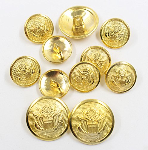 KENDANY 11 Pieces Metal Blazer Button Set - Eagle Badge - for Blazer, Suits, Sport Coat, Uniform(0.59in-0.79in Gold（15mm-20mm)