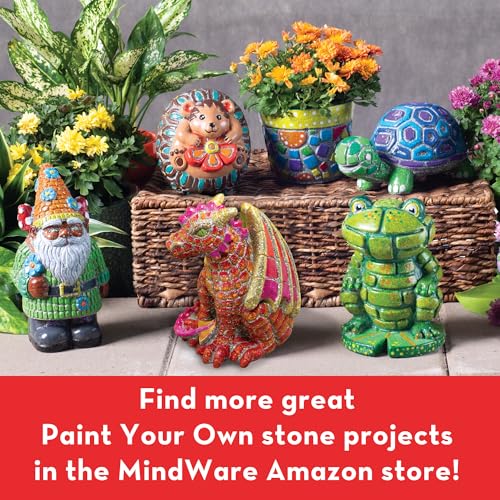 MindWare Paint Your Own Garden Stone Decor: Gnome - Includes Weather-Resistant Paint, Art Supplies, Rock and Paintbrush - Image 10