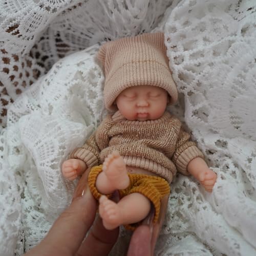 Muñeco bebé reborn silicona mini de 6 pulgadas miniatura 5