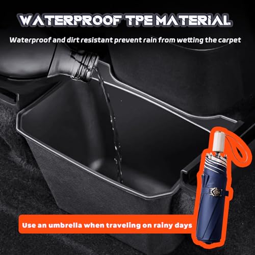 Image of Larger Capacity Rear Trash Can Compatible with Tesla Model Y 2023 2022 2021,Rear Center Console Storage Box Organizer